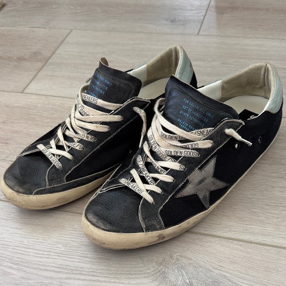 Golden Goose Men's Black and Cream Sneakers - Picture 1 of 6